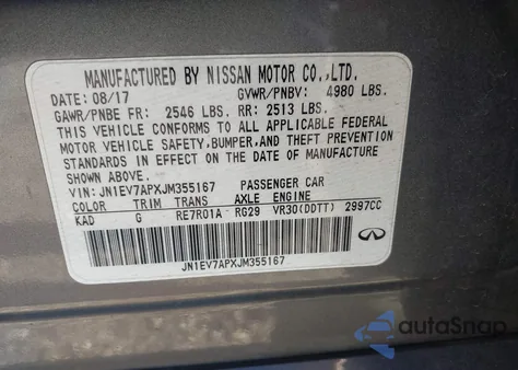 2018 Infiniti Q50 3.0T Sport из США, поврежденный, VIN JN1EV7APXJM355167